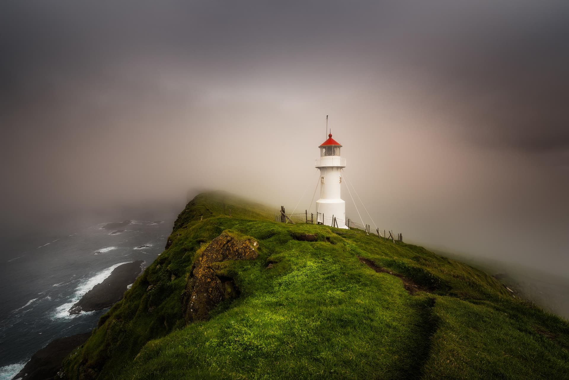 Photograph of Mykines Lighthouse in Mykines, Faroe Islands by Brent Goldman Photography
