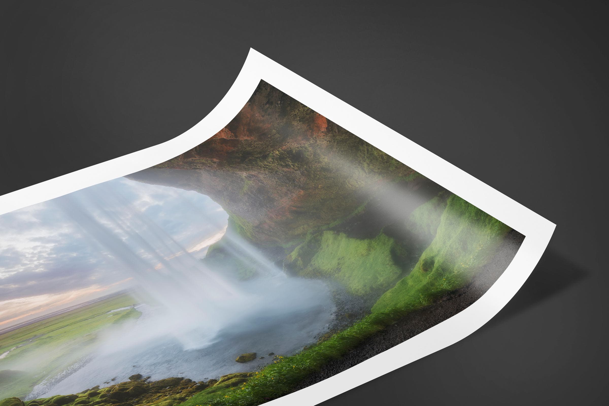 Fine art limited edition print of Seljalandsfoss Waterfall in South Coast, Iceland by Brent Goldman Photography