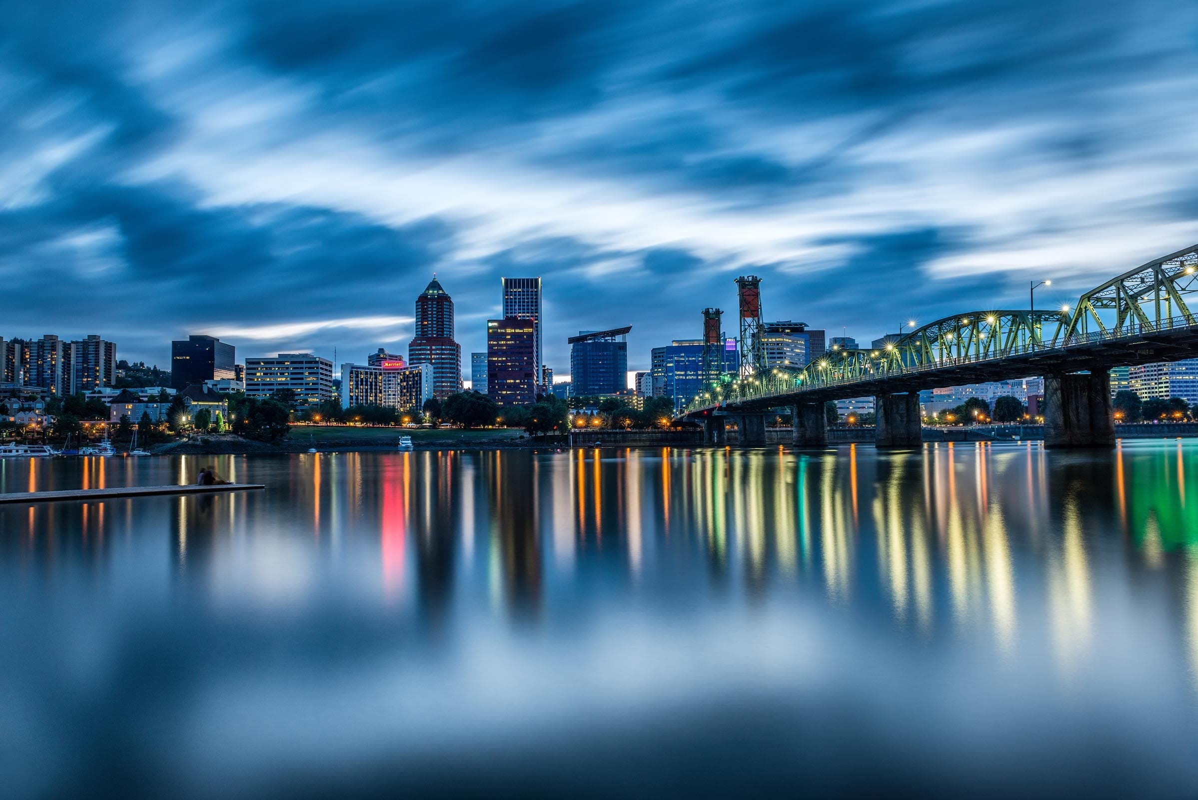 Photograph of Hawthorne Bridge in Portland, Oregon by Brent Goldman Photography