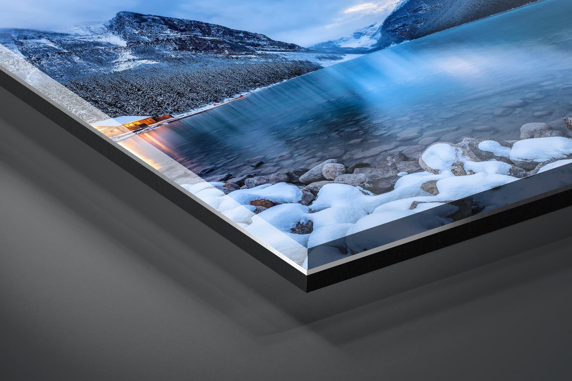 Fine art limited edition acrylic print of Lake Louise in Banff, Canada by Brent Goldman Photography