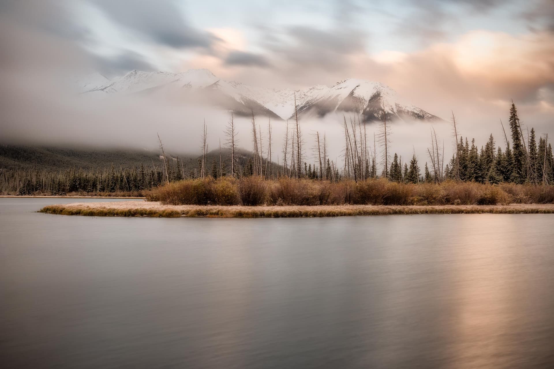 Photograph of Vermilion Lakes in Banff, Canada by Brent Goldman Photography