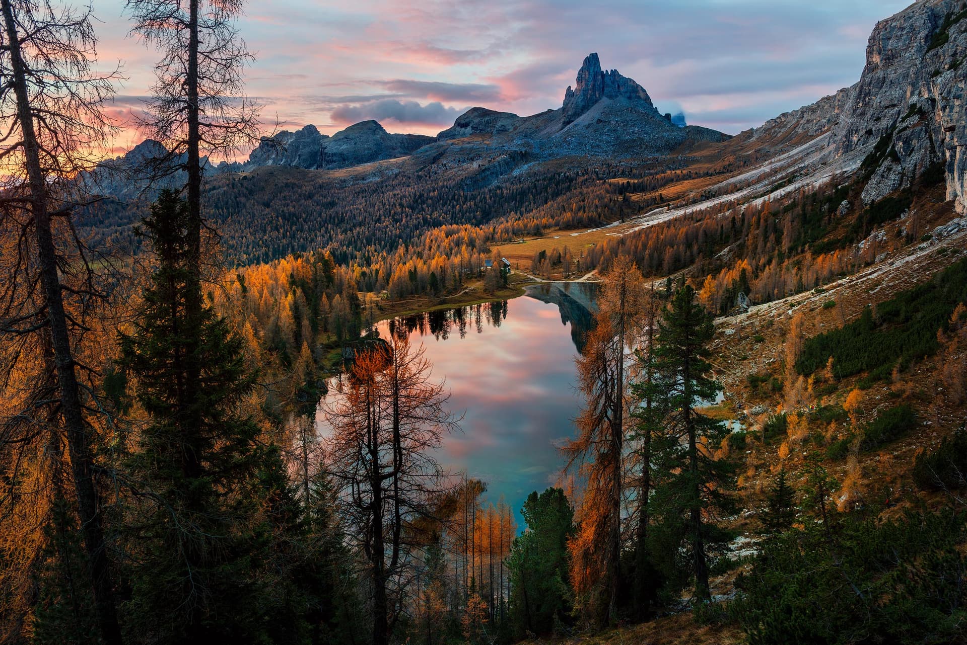 Photograph of Lago Federa in Dolomites, Italy by Brent Goldman Photography