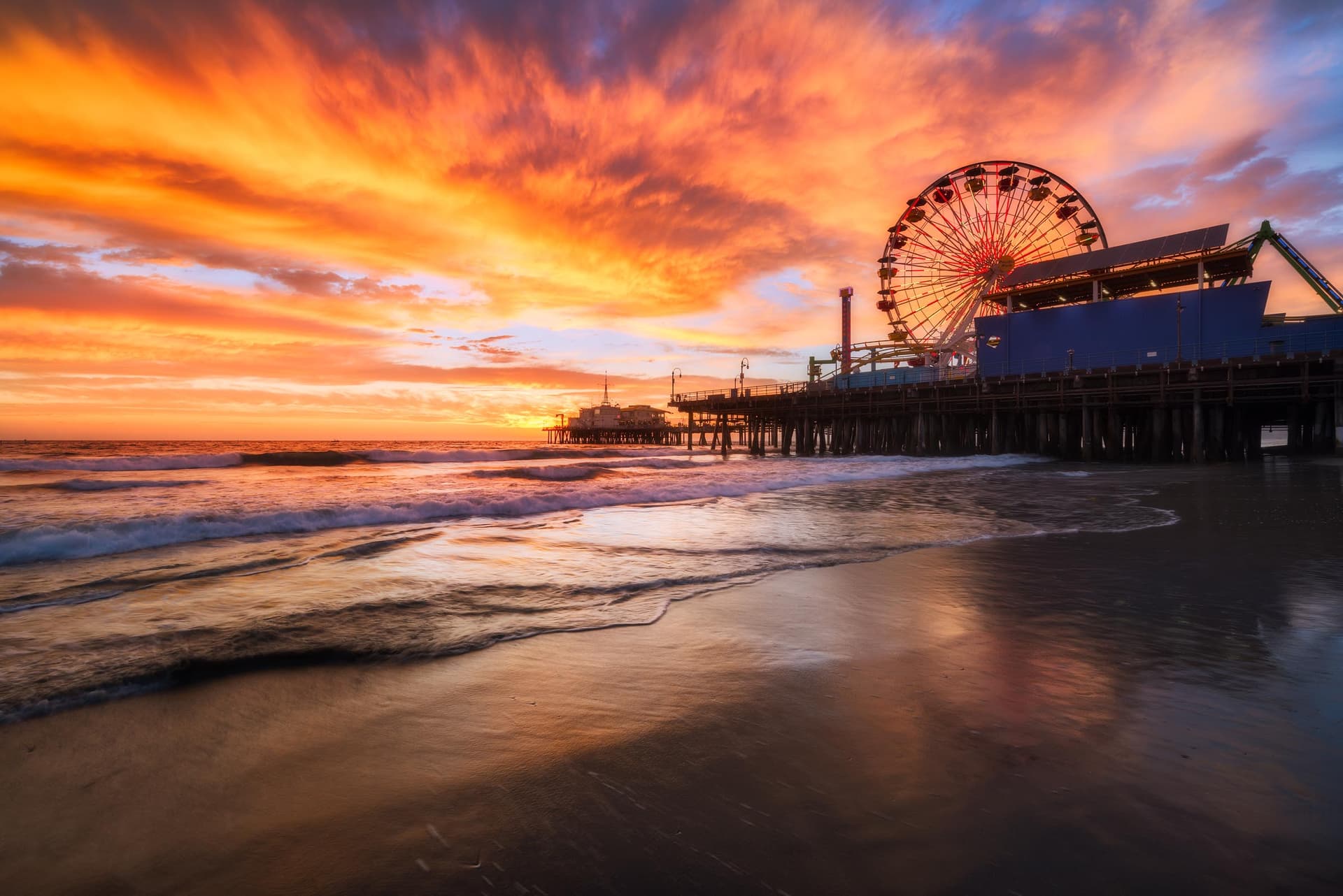 Photograph of Santa Monica Pier in Santa Monica, California by Brent Goldman Photography