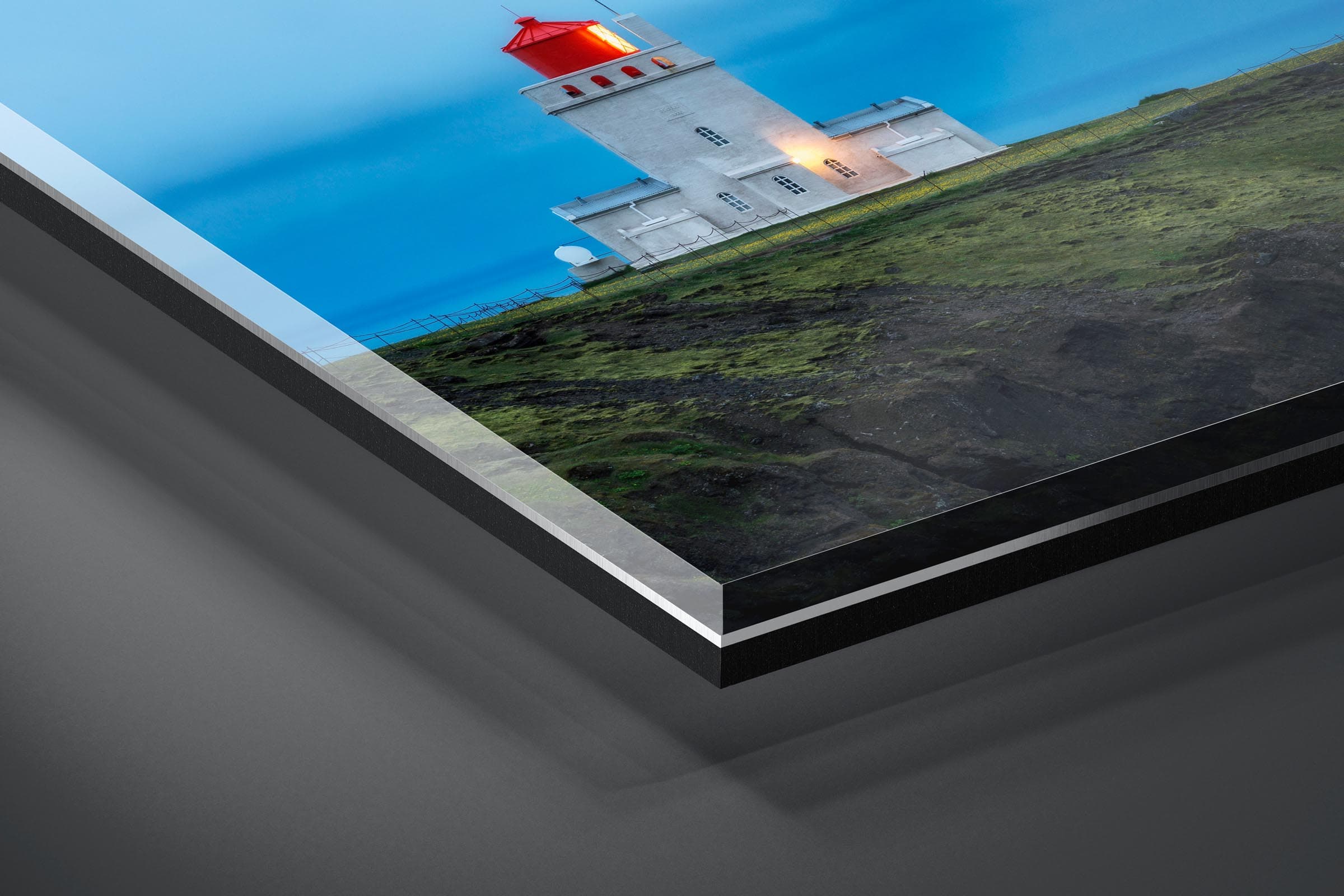 Fine art limited edition acrylic print of Dyrholaey Lighthouse in Vik, Iceland by Brent Goldman Photography