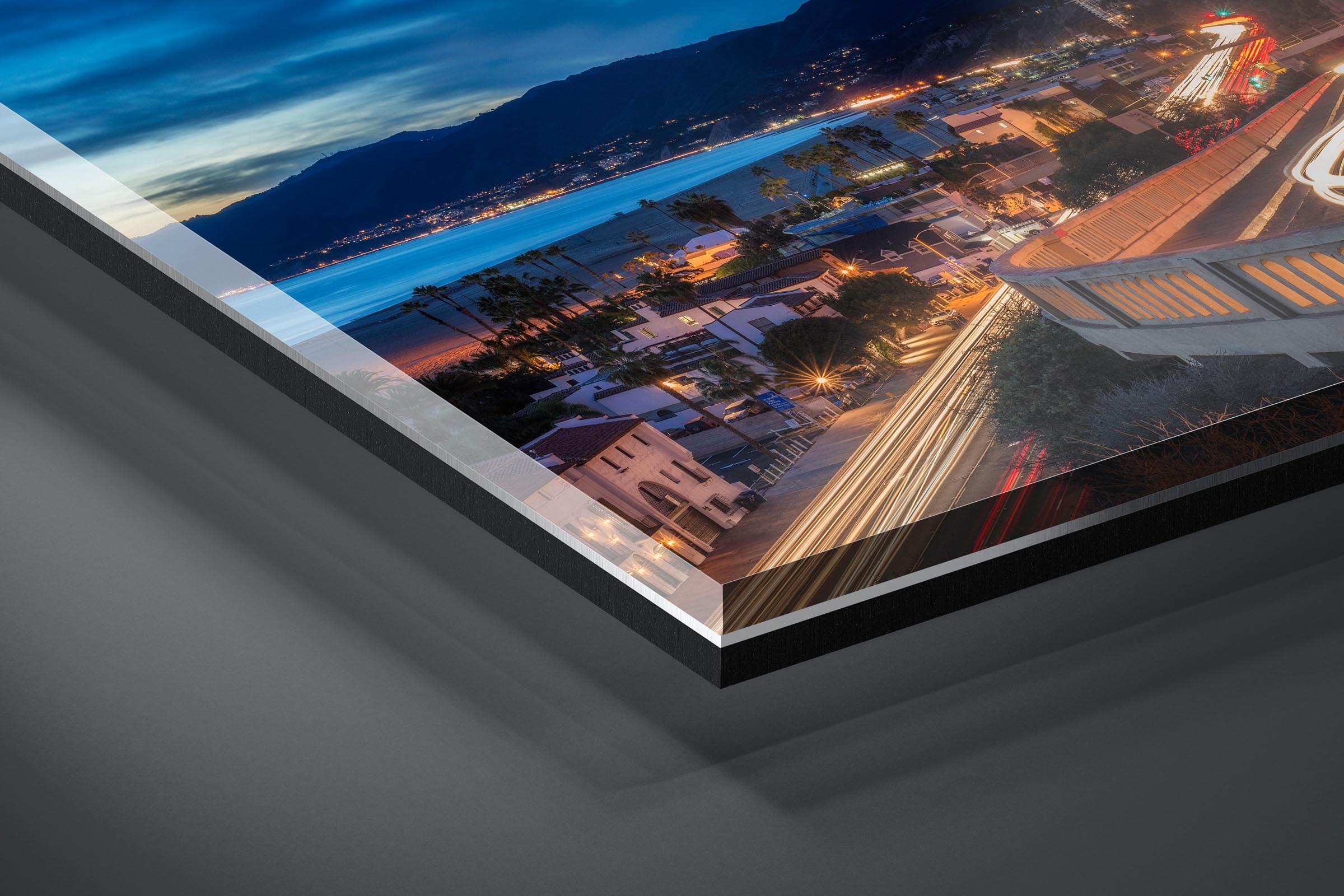 Fine art limited edition acrylic print of Pacific Coast Highway in Santa Monica, California by Brent Goldman Photography