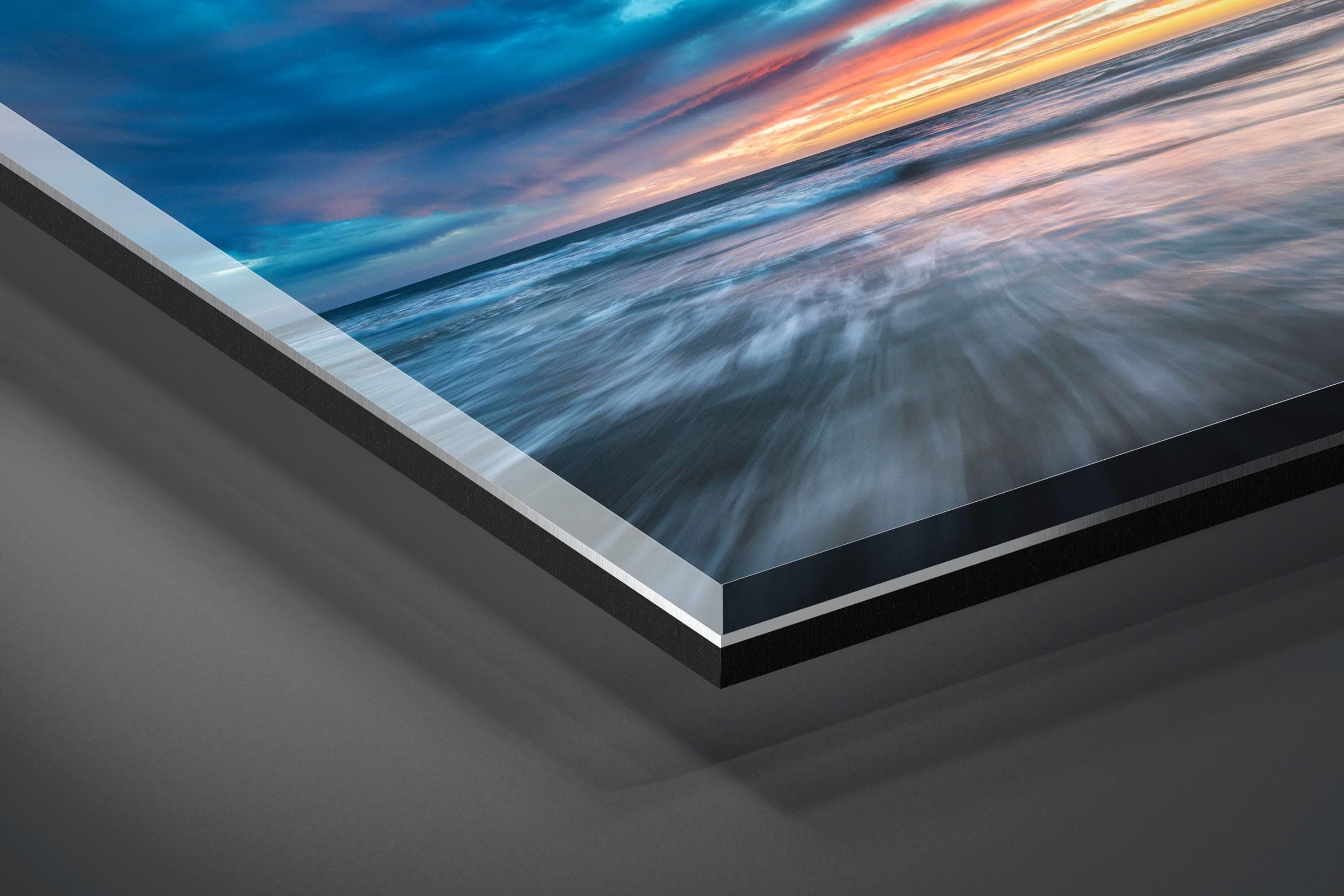 Fine art limited edition acrylic print of Santa Monica Sunset in Santa Monica, California by Brent Goldman Photography