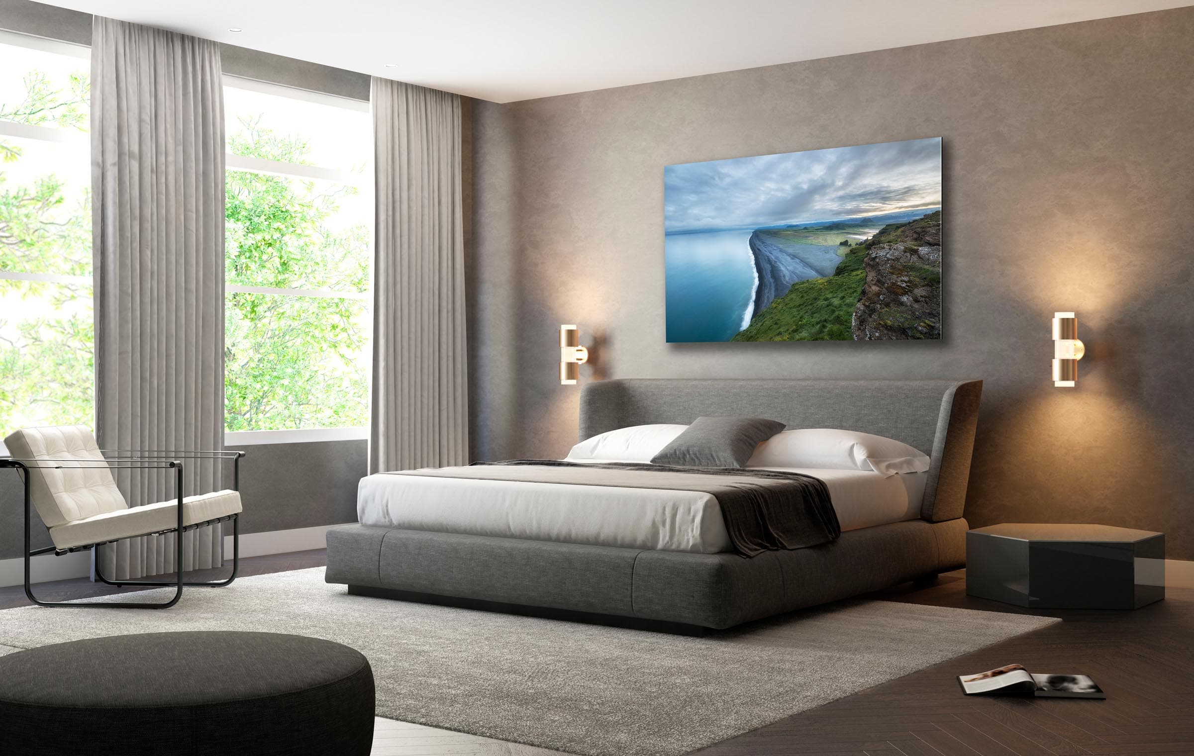 Wall art of Black Sand Beach in Dyrholaey , Iceland by Brent Goldman Photography