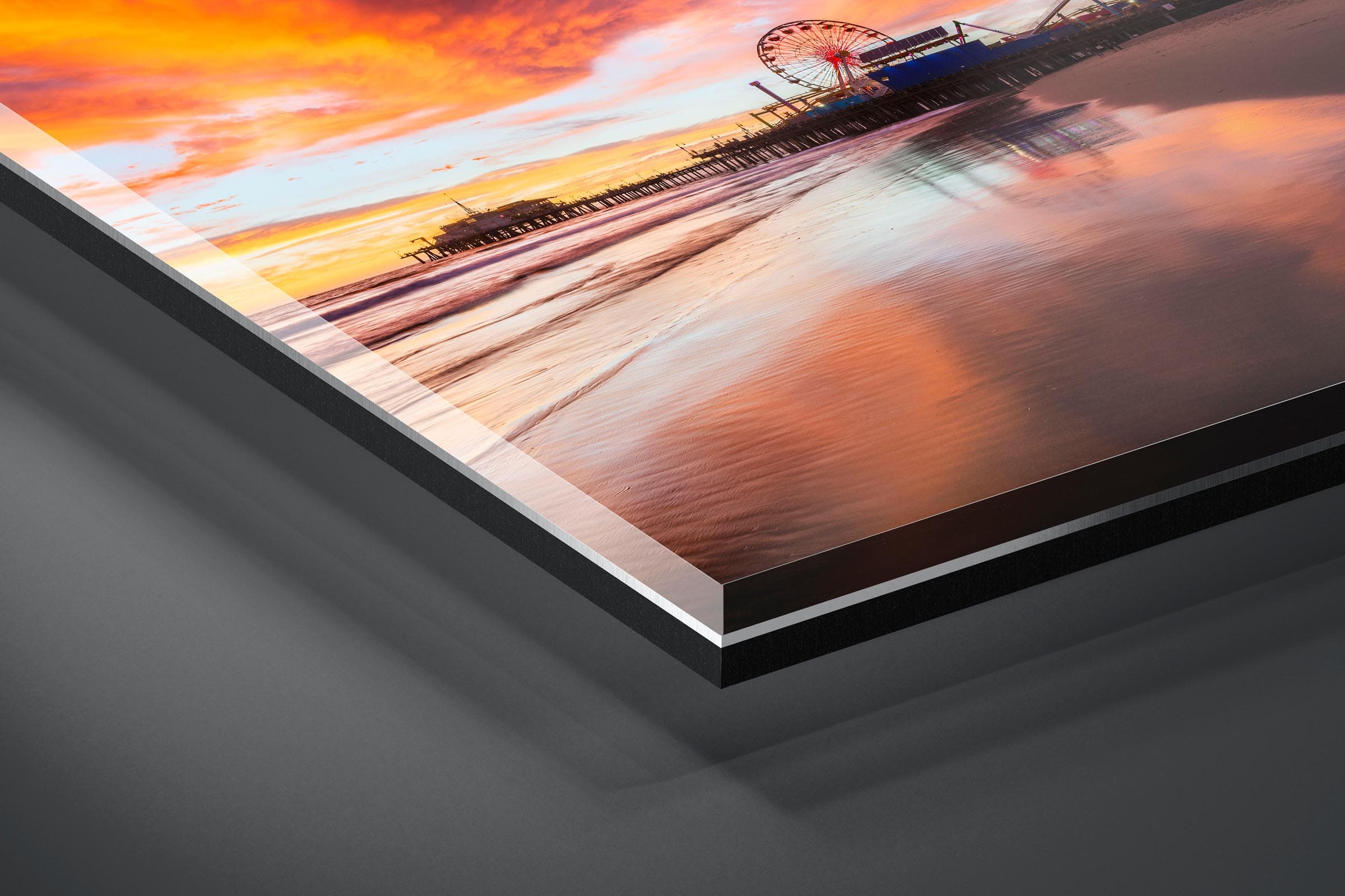 Fine art limited edition acrylic print of Santa Monica Pier in Santa Monica, California by Brent Goldman Photography