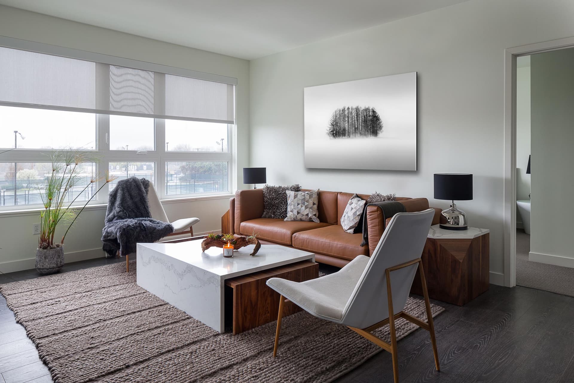 Wall art of Trees in Biei, Japan by Brent Goldman Photography